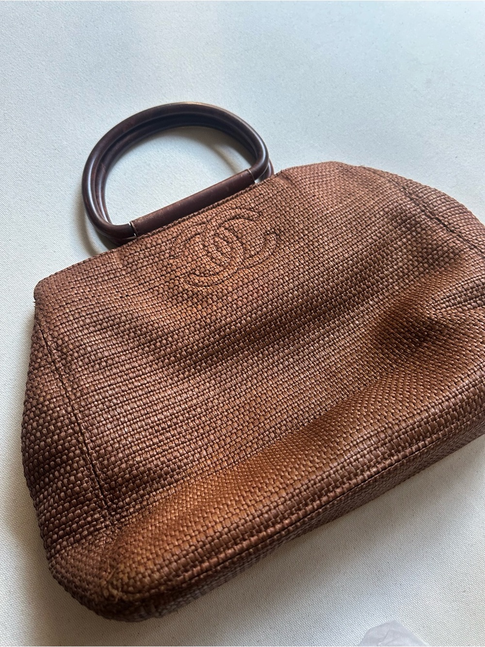 CHANEL Brown Woven Top-Handle Tote - Picture 16 of 16